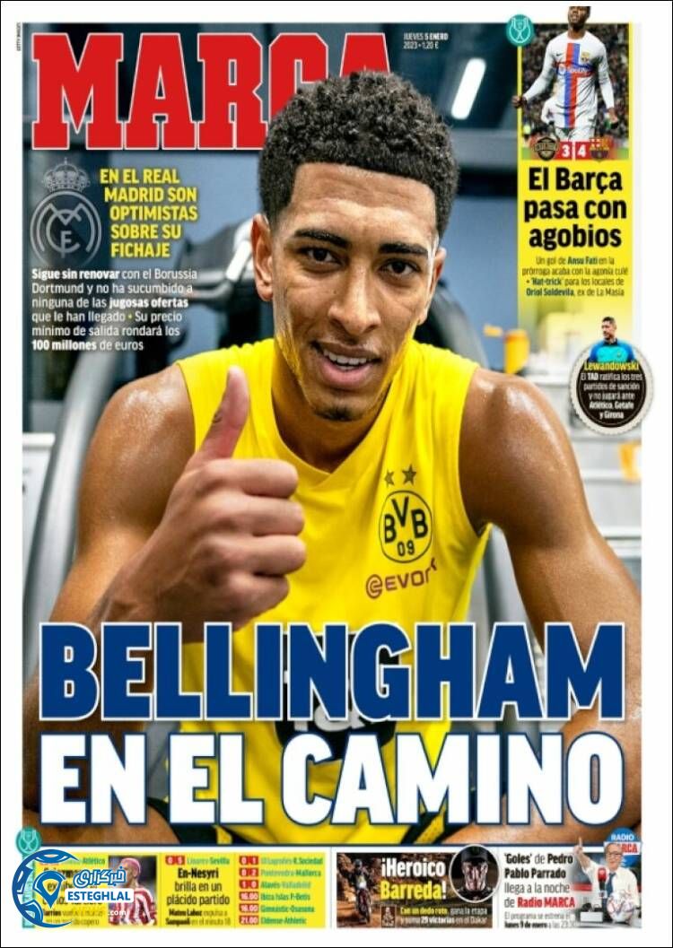 روزنامه ورزشی مارکا پنجشنبه 15 دی 1401