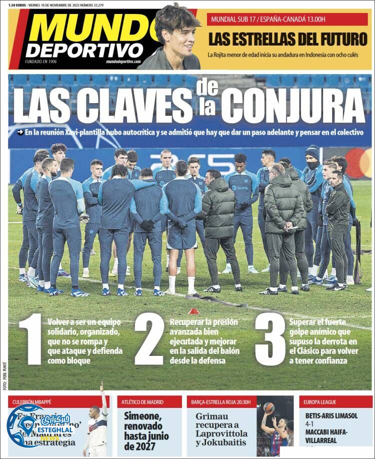 روزنامه ورزشی موندو دپورتیوو جمعه 19 آبان 1402 