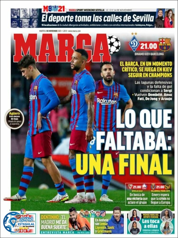 روزنامه ورزشی مارکا سه شنبه 11 آبان 1400