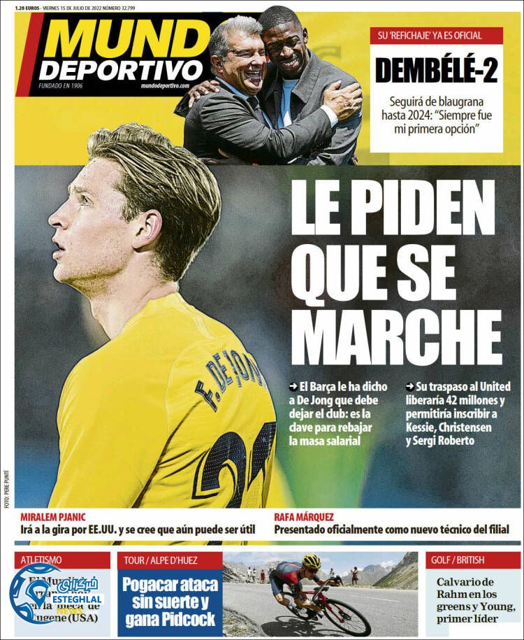 روزنامه ورزشی موندو دپورتیوو جمعه 24 تیر 1401