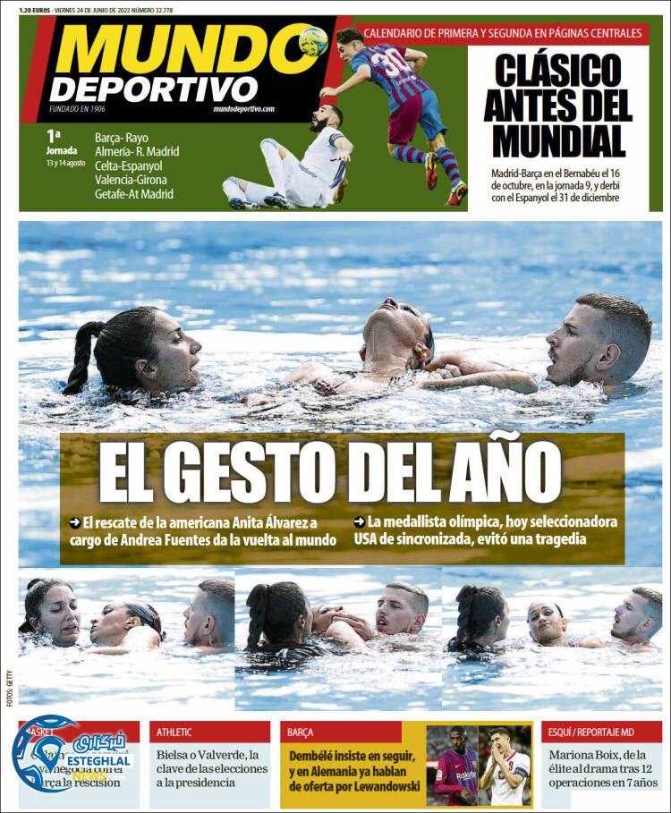 روزنامه ورزشی موندو دپورتیوو جمعه 3 تیر 1401