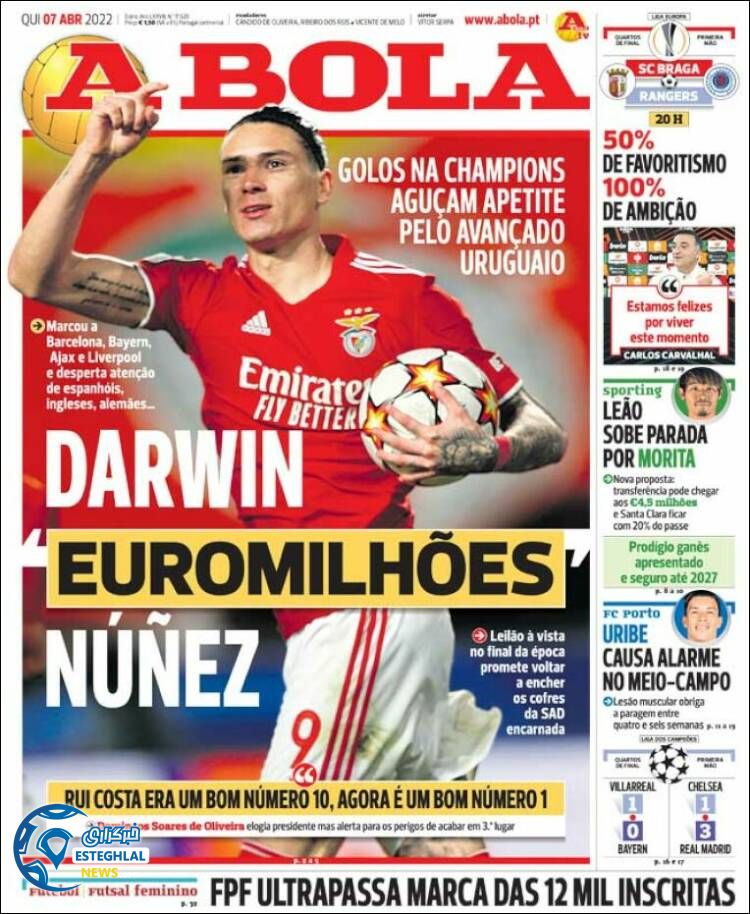 روزنامه ورزشی آبولا پنجشنبه 18 فروردین 1401