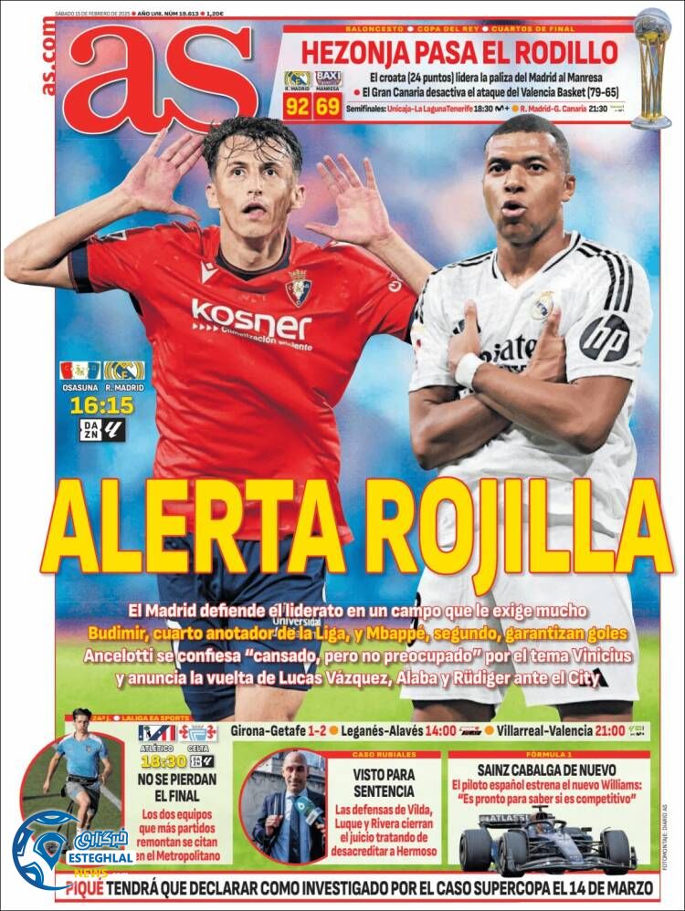 روزنامه  ورزشی آ اس شنبه 27 بهمن 1403 