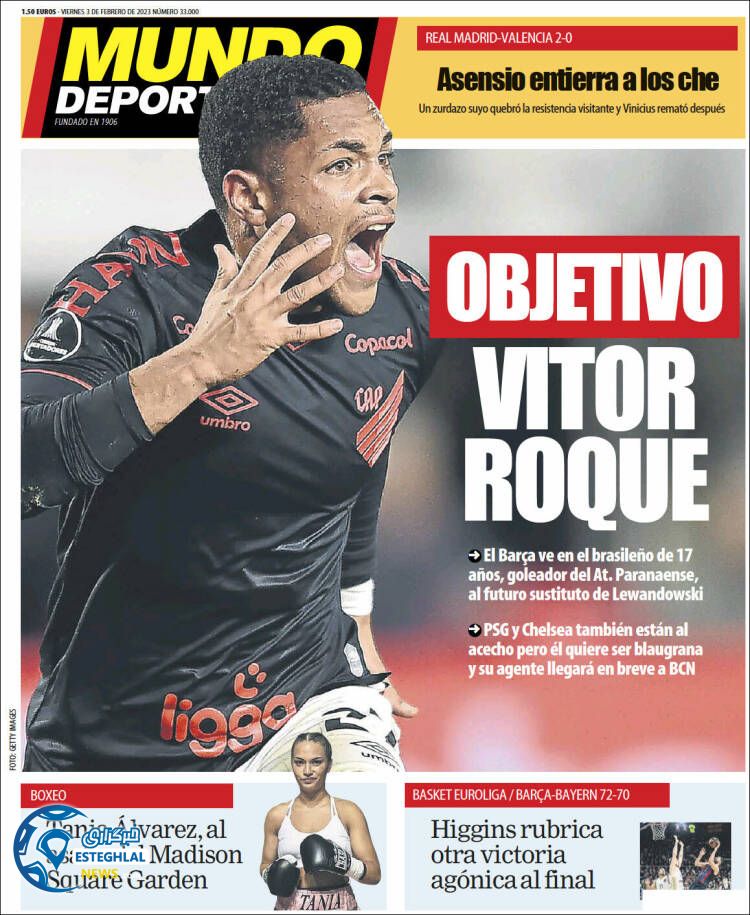 روزنامه ورزشی موندو دپورتیوو جمعه 14 بهمن 1401 