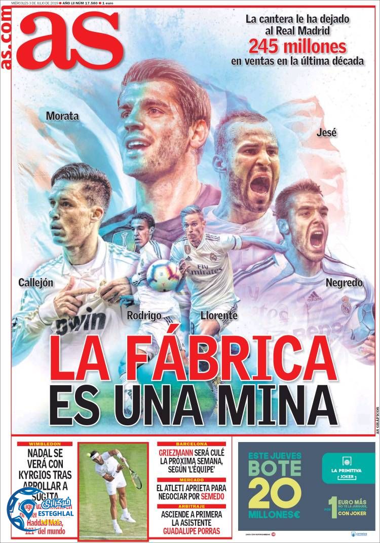 روزنامه ورزشی آاس چهارشنبه 12 تیر 1398