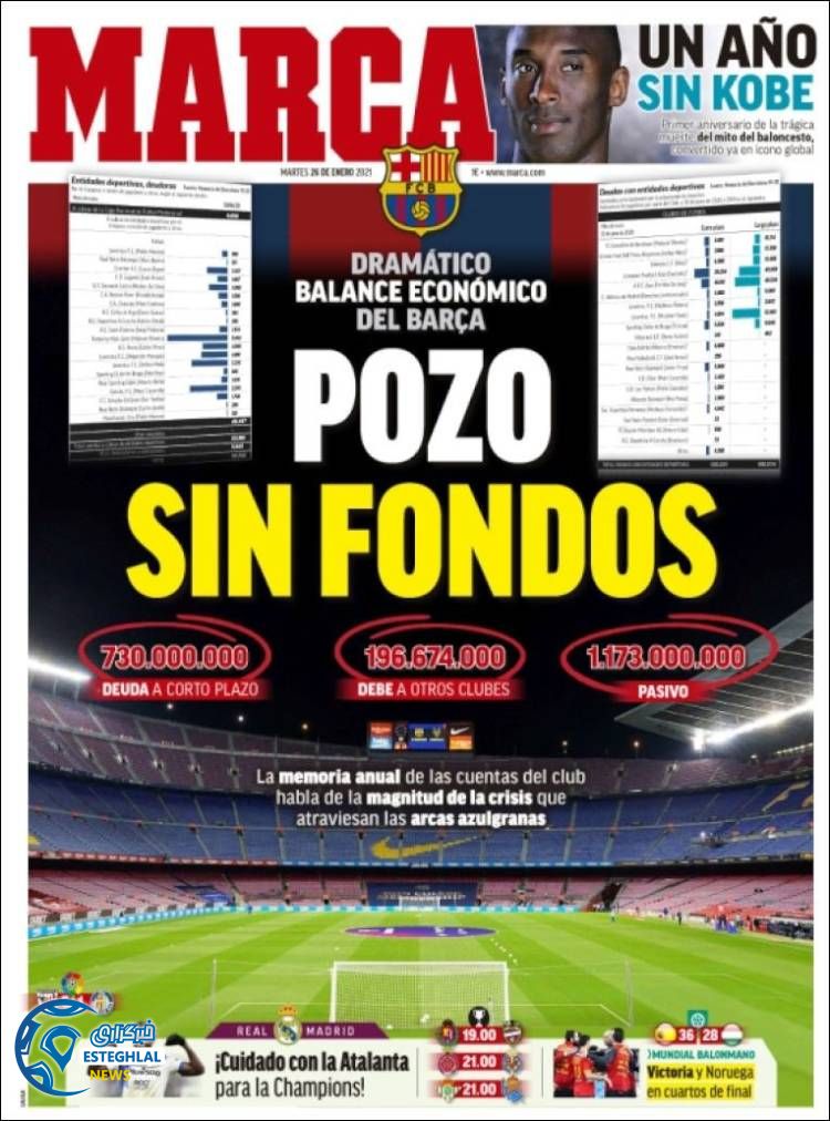 روزنامه ورزشی مارکا سه شنبه 7 بهمن 1399