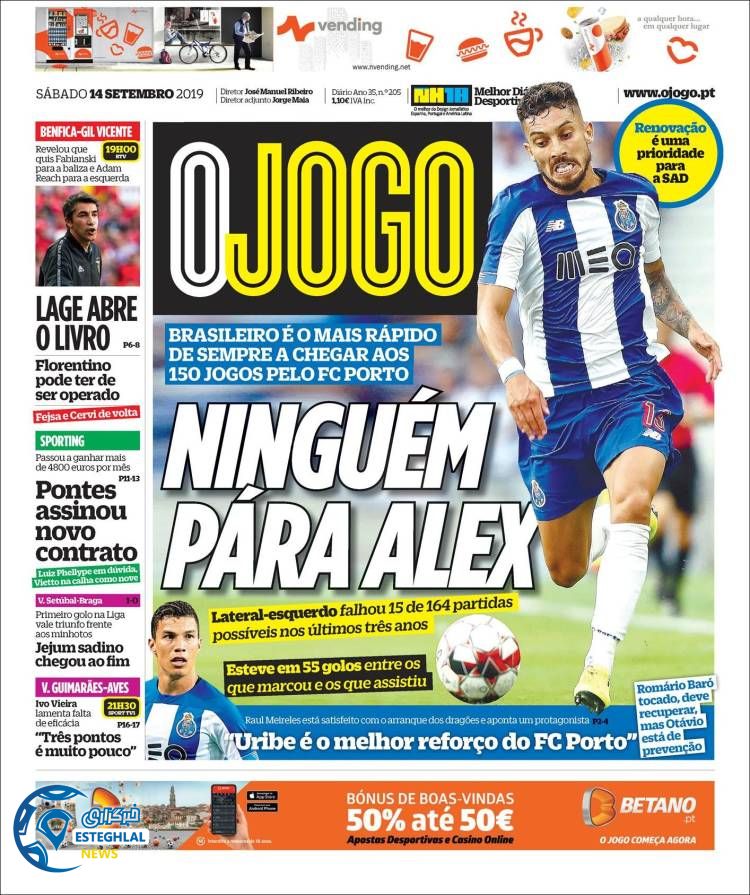 روزنامه ورزشی جوگو شنبه 23 شهریور 1398