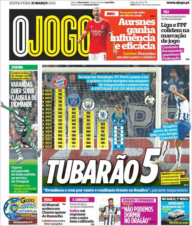 روزنامه ورزشی اوجوگو جمعه 11 فروردین 1402