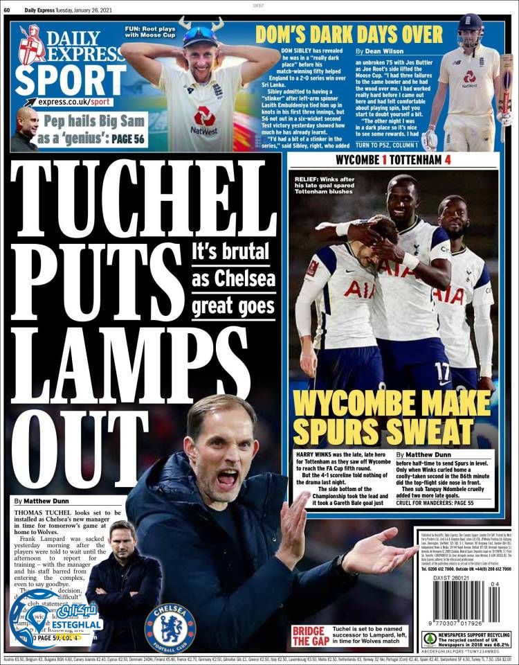 روزنامه ورزشی اکسپرس اسپورت سه شنبه 7 بهمن 1399