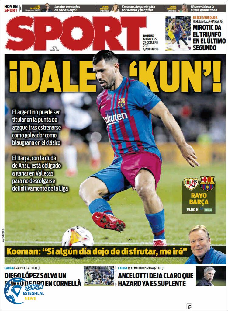 روزنامه ورزشی اسپورت چهارشنبه 5 آبان 1400