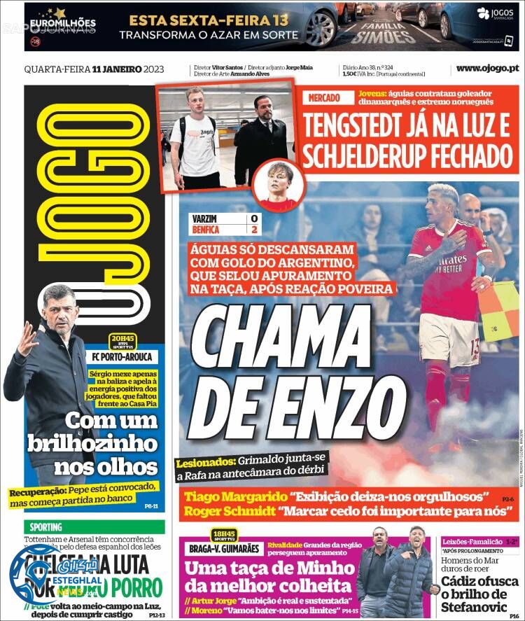 روزنامه ورزشی اوجوگو چهارشنبه 21 دی 1401 