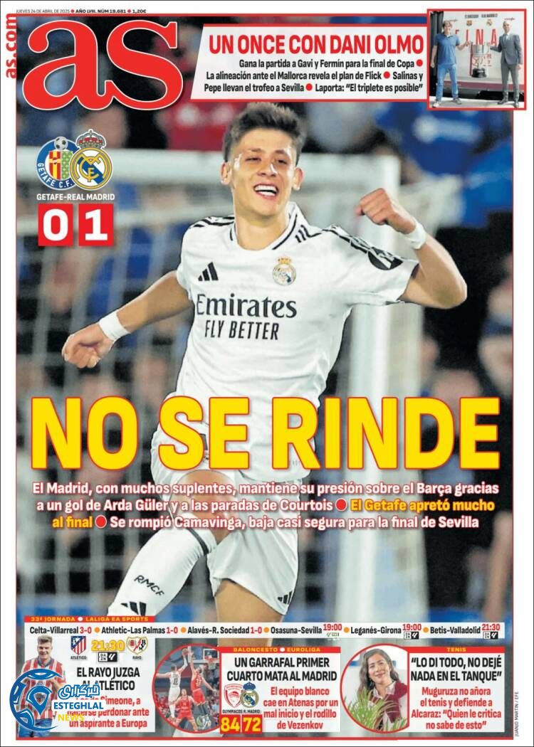 روزنامه ورزشی آ  اس پنجشنبه 4 اردیبهشت 1404 