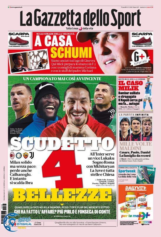 روزنامه ورزشی گاتزتا دلو اسپورت جمعه 19 دی 1399