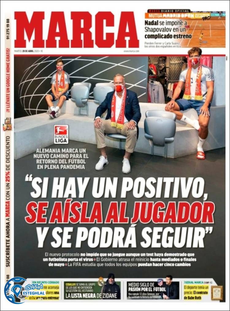 روزنامه ورزشی مارکا سه شنبه 9 اردیبهشت 1399