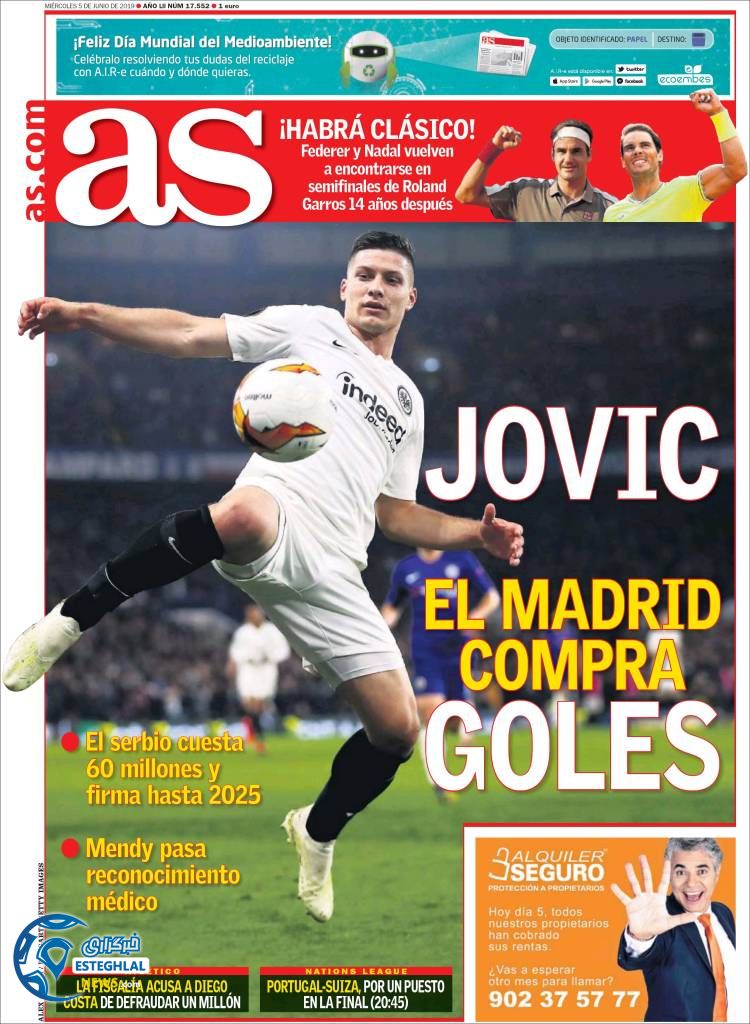 روزنامه ورزشی آاس چهارشنبه 15 خرداد 1398