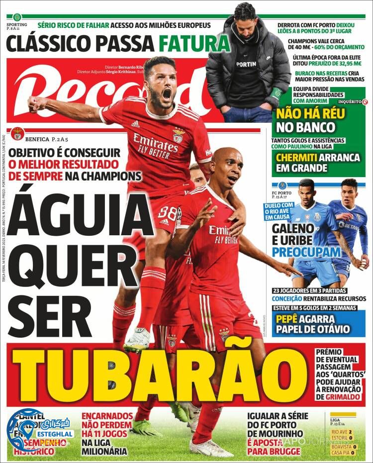 روزنامه  ورزشی رکورد سه شنبه 25 بهمن 1401 