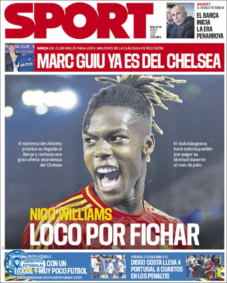 روزنامه ورزشی اسپورت سه شنبه 12  تیر 1403 