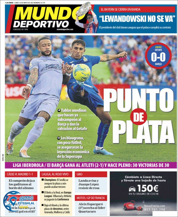 روزنامه ورزشی موندو دپورتیوو دوشنبه 26 اردیبهشت 1401