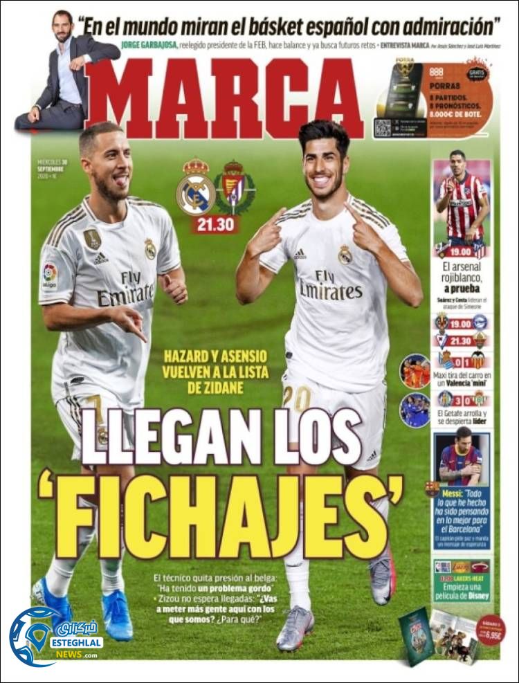 روزنامه ورزشی مارکا چهارشنبه 9 مهر 1399