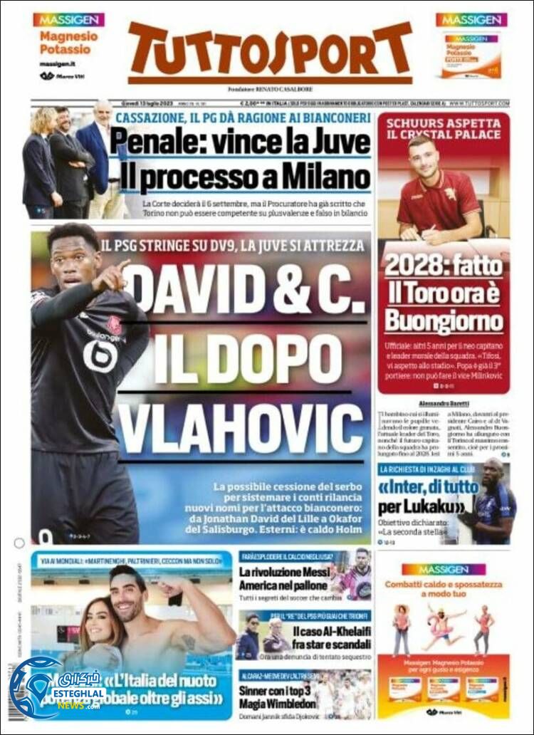 روزنامه ورزشی توتو اسپورت پنجشنبه 22 تیر 1402 