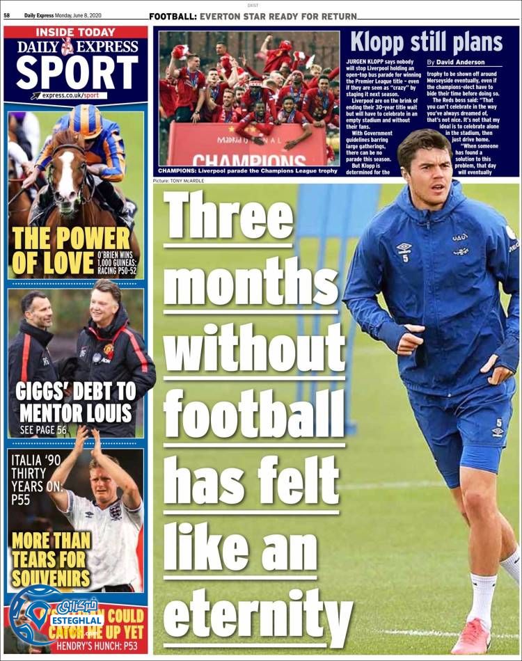 روزنامه ورزشی اکسپرس اسپورت دوشنبه 19 خرداد 1399