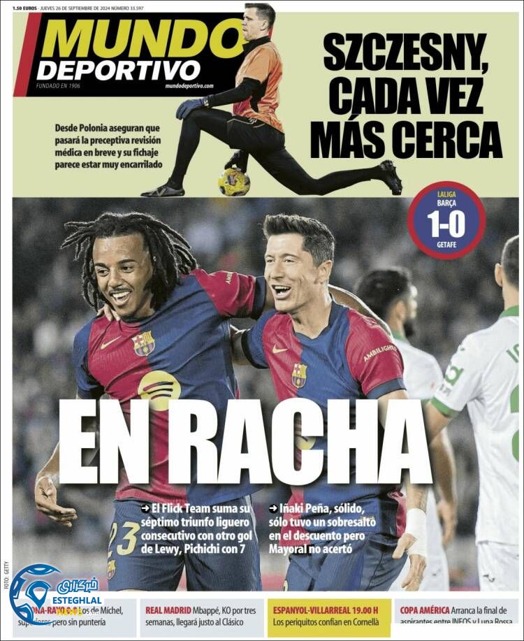 روزنامه ورزشی موندو دپورتیوو پنجشنبه 5 مهر 1403 