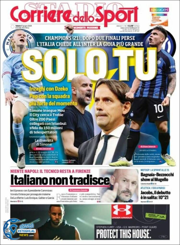 روزنامه ورزشی کوریره دلو اسپورت شنبه 20 خرداد 1402 