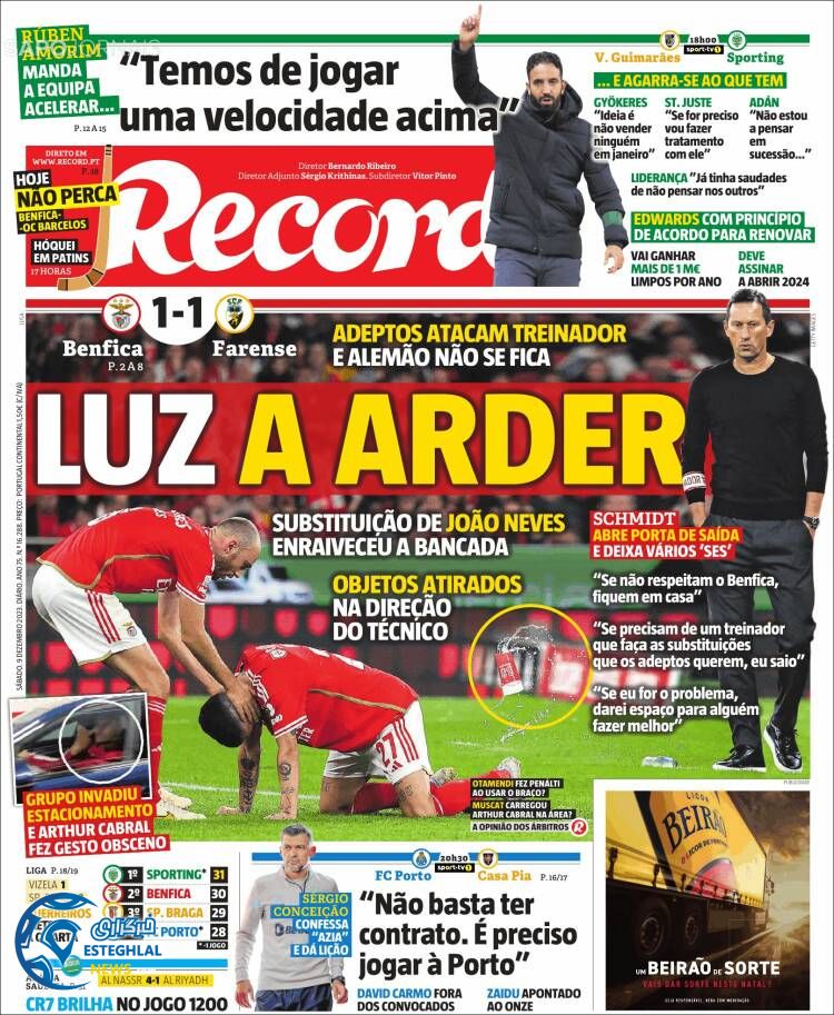 روزنامه ورزشی رکورد شنبه 18 آذر 1402 