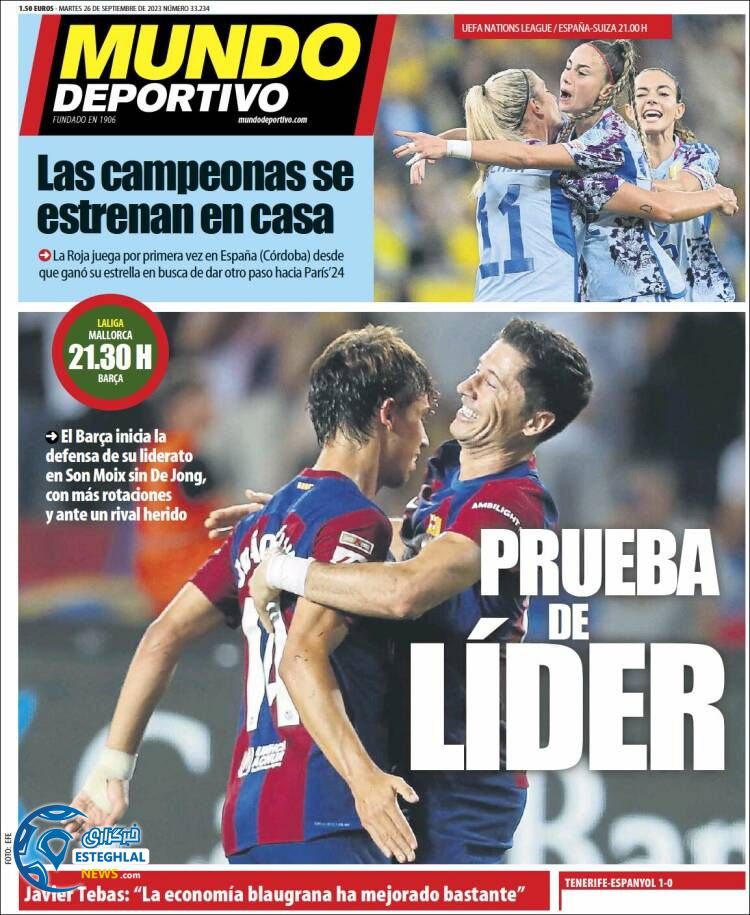 روزنامه ورزشی موندو دپورتیوو سه شنبه 4 مهر 1402 