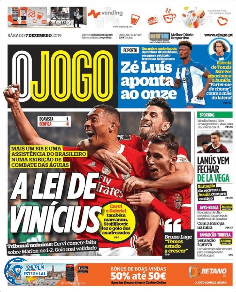 روزنامه ورزشی جوگو شنبه 16 آذر 1398