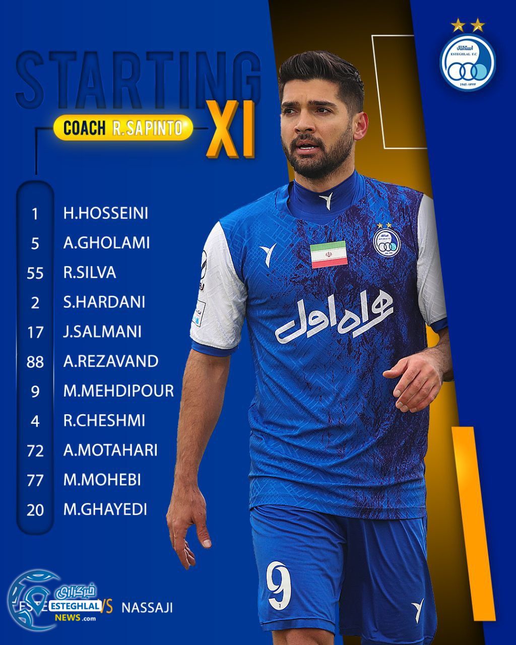 ترکیب استقلال مقابل نساجی