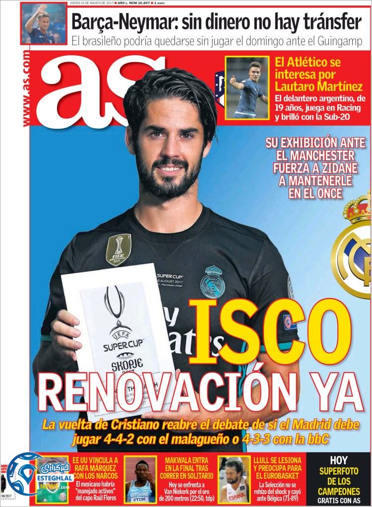 روزنامه آ اس 19 مرداد 1396