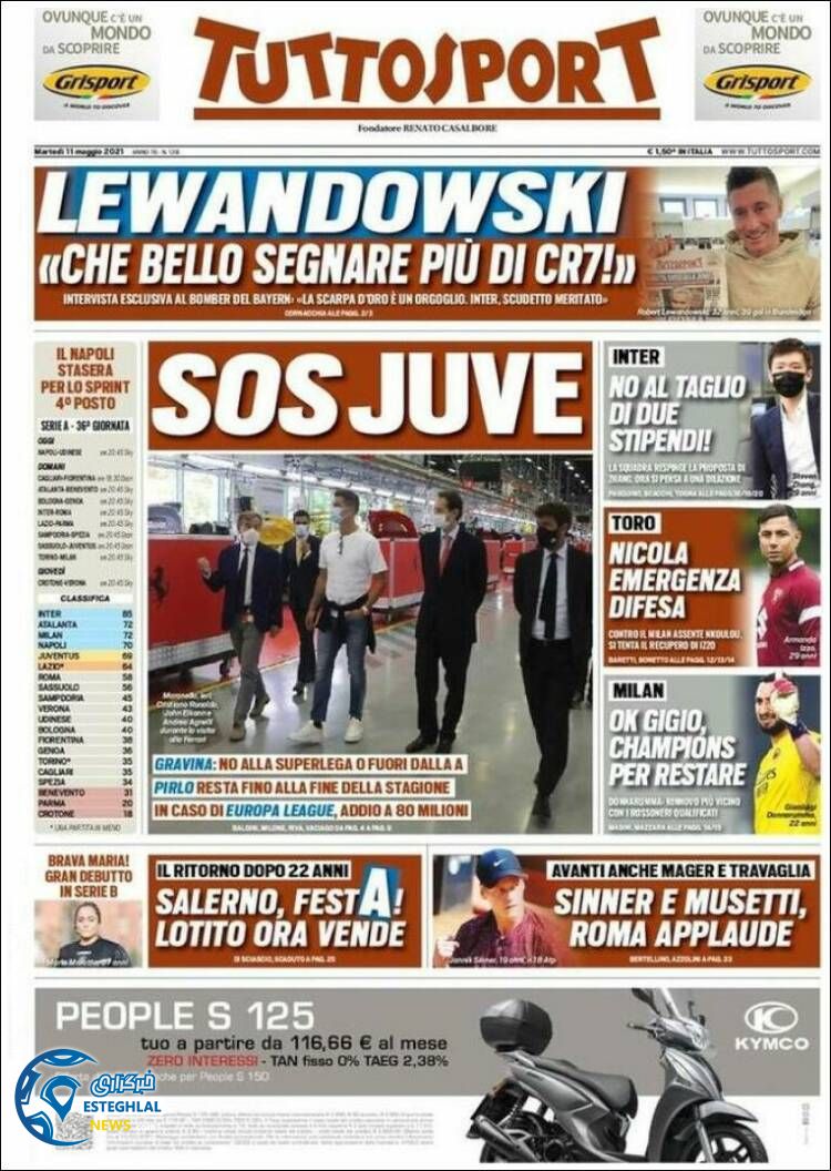 روزنامه ورزشی توتو اسپورت سه شنبه 21 اردیبهشت 1400