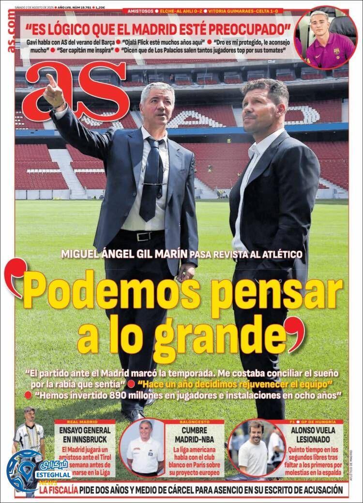 روزنامه  ورزشی آ اس شنبه 11 مرداد 1404 