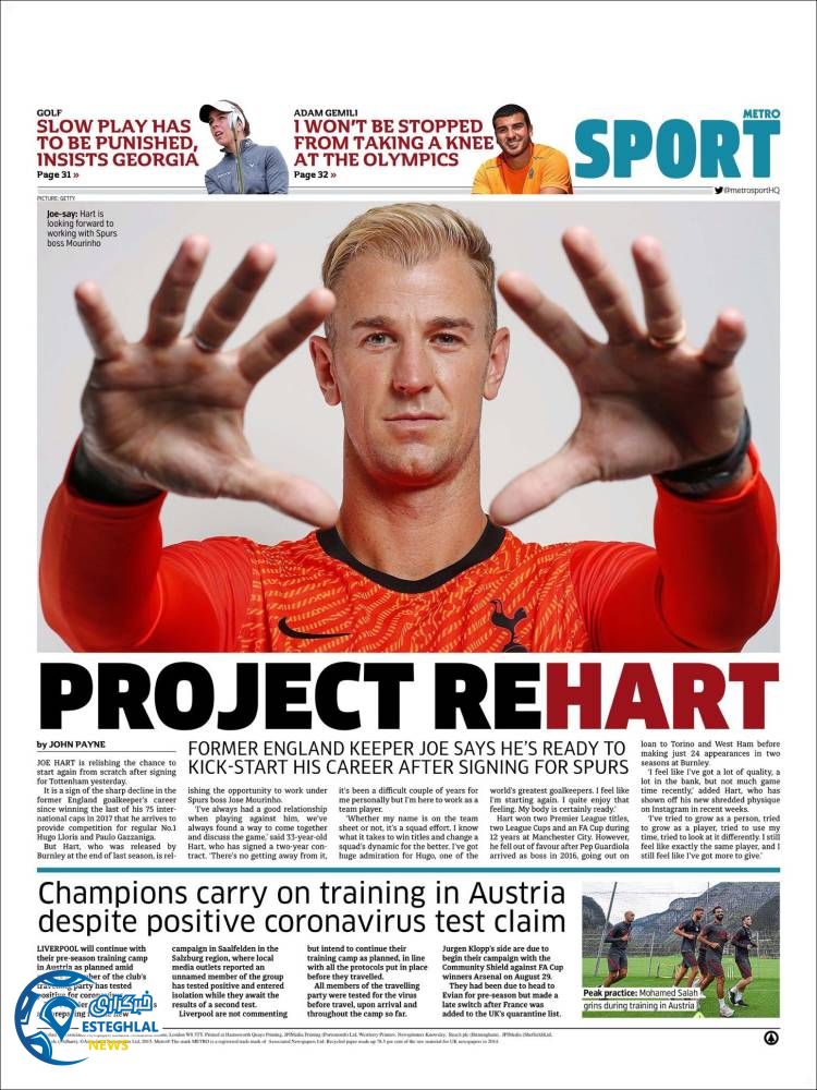 روزنامه ورزشی مترو اسپورت چهارشنبه 29 مرداد 1399