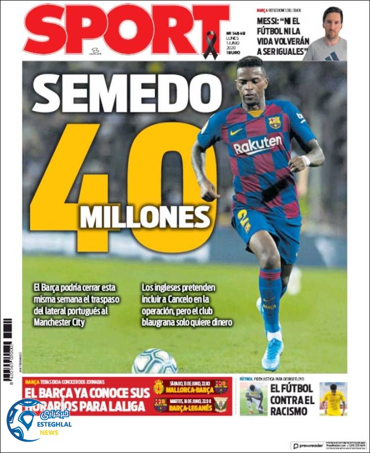 روزنامه ورزشی اسپورت دوشنبه 12 خرداد 1399