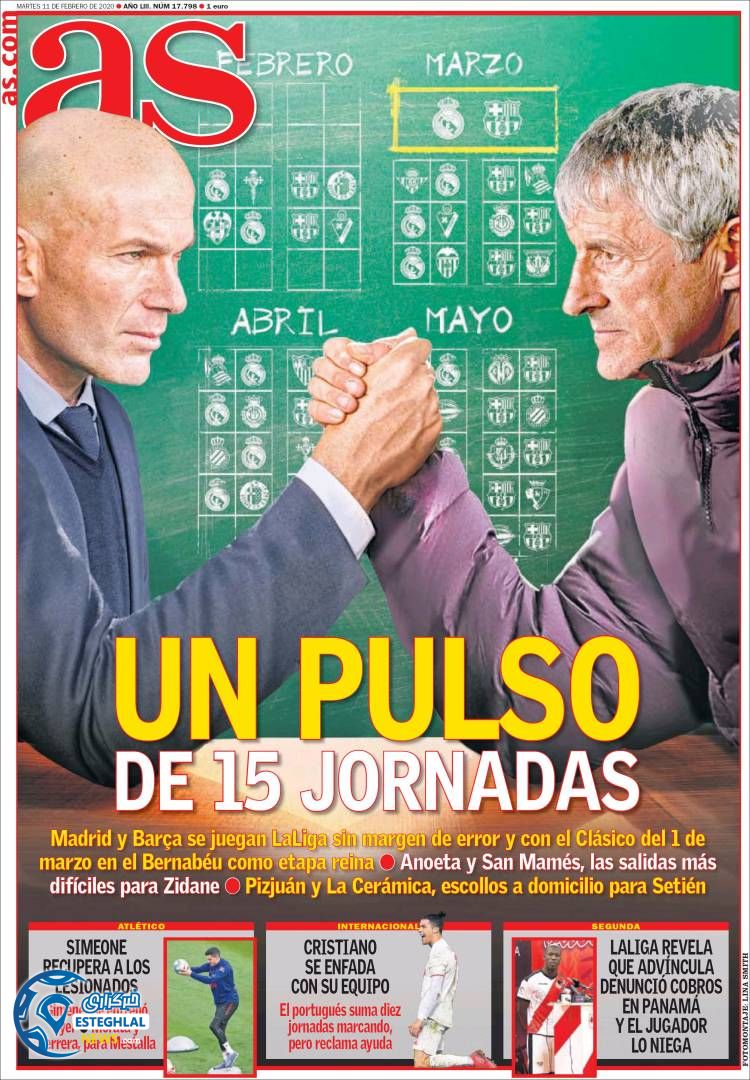 روزنامه ورزشی آاس سه شنبه 22 بهمن 1398