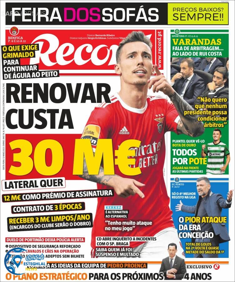 روزنامه ورزشی رکورد جمعه 22 اردیبهشت 1402 