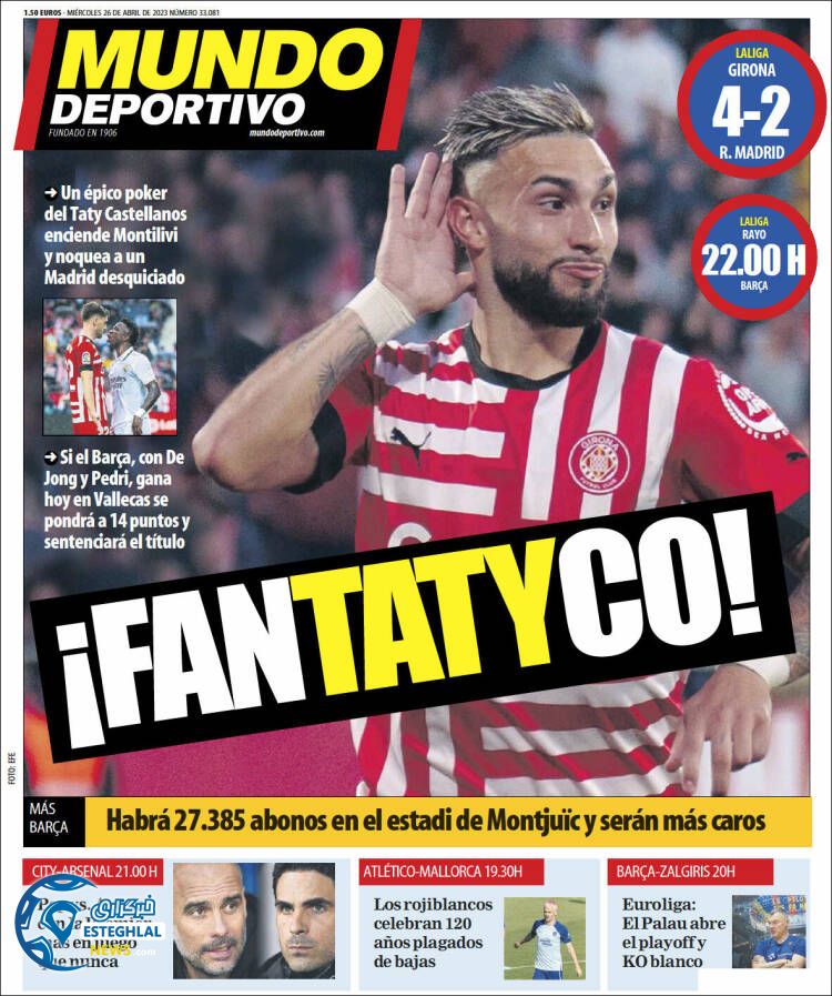 روزنامه ورزشی موندو دپورتیوو چهارشنبه 6 اردیبهشت 1402 