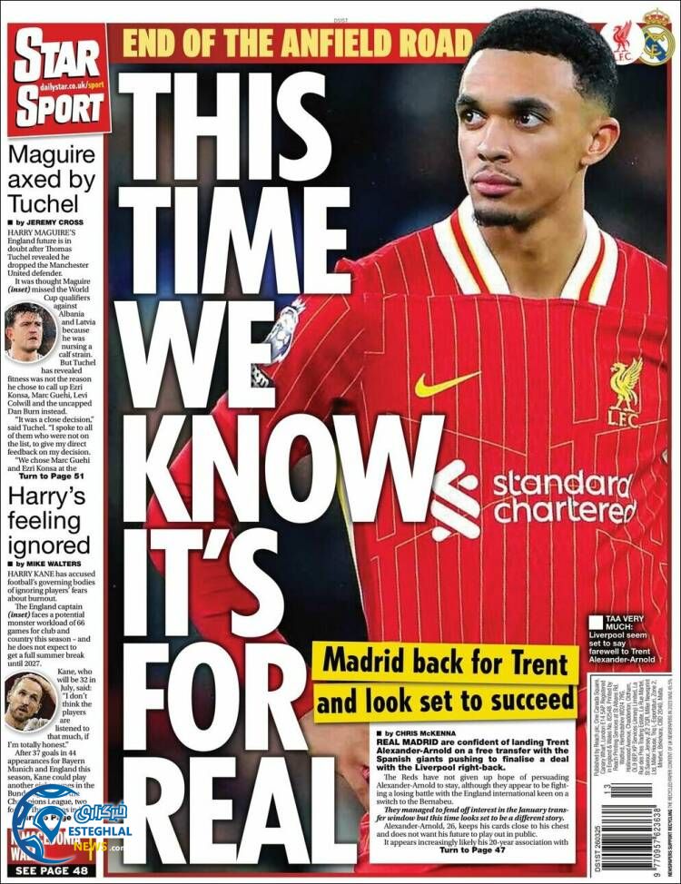 روزنامه  ورزشی استار اسپورت چهارشنبه 6 فروردین 1404 