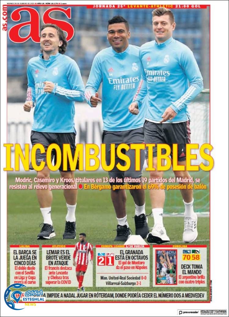 روزنامه ورزشی آاس جمعه 8 اسفند 1399