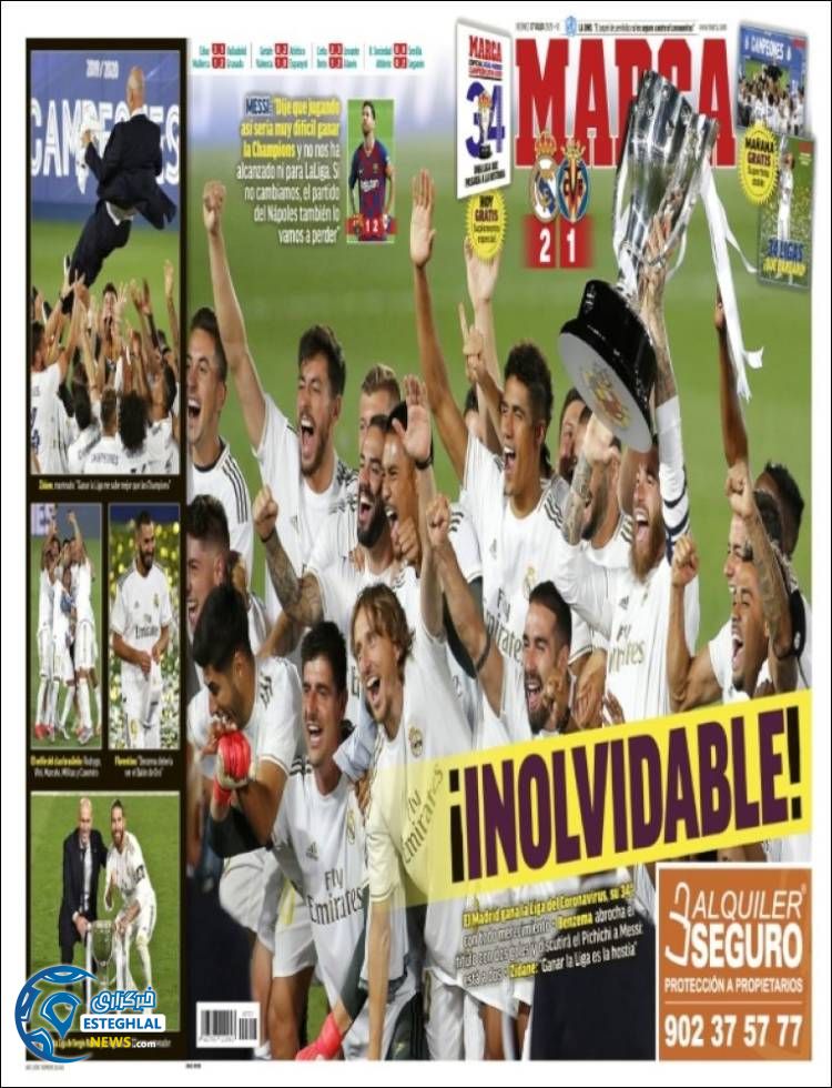 روزنامه ورزشی مارکا جمعه 27 تیر 1399 