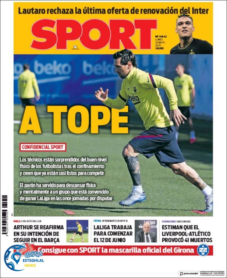 روزنامه ورزشی اسپورت دوشنبه 5 خرداد 1399