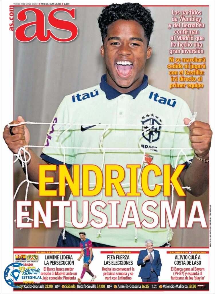 روزنامه ورزشی آ اس جمعه 10 فروردین 1403 