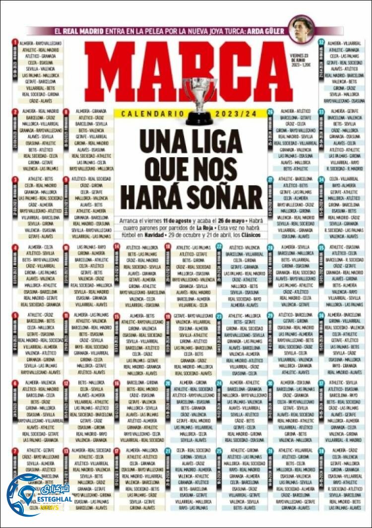 روزنامه ورزشی مارکا جمعه 2 تیر 1402 