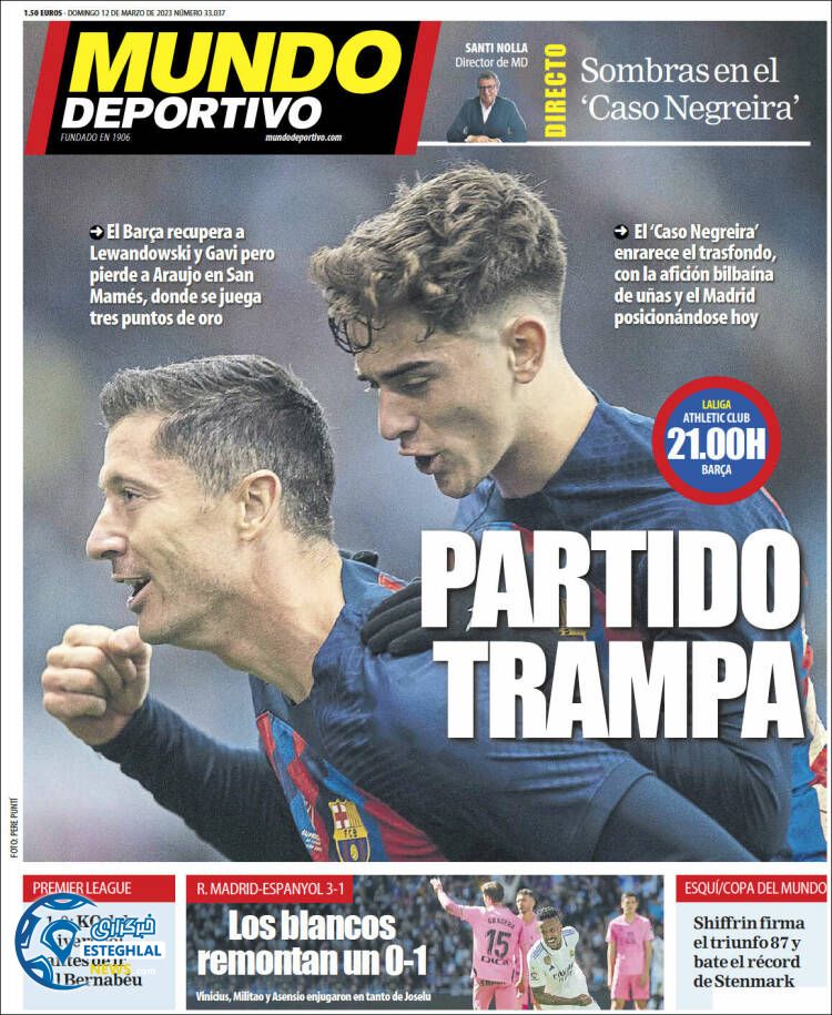 روزنامه  ورزشی موندو دپورتیوو یکشنبه 21 اسفند 1401 