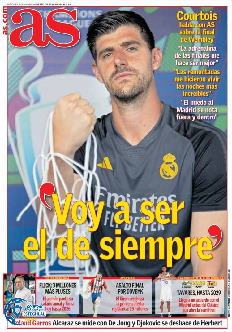 روزنامه ورزشی آ اس چهارشنبه 9 خرداد 1403 