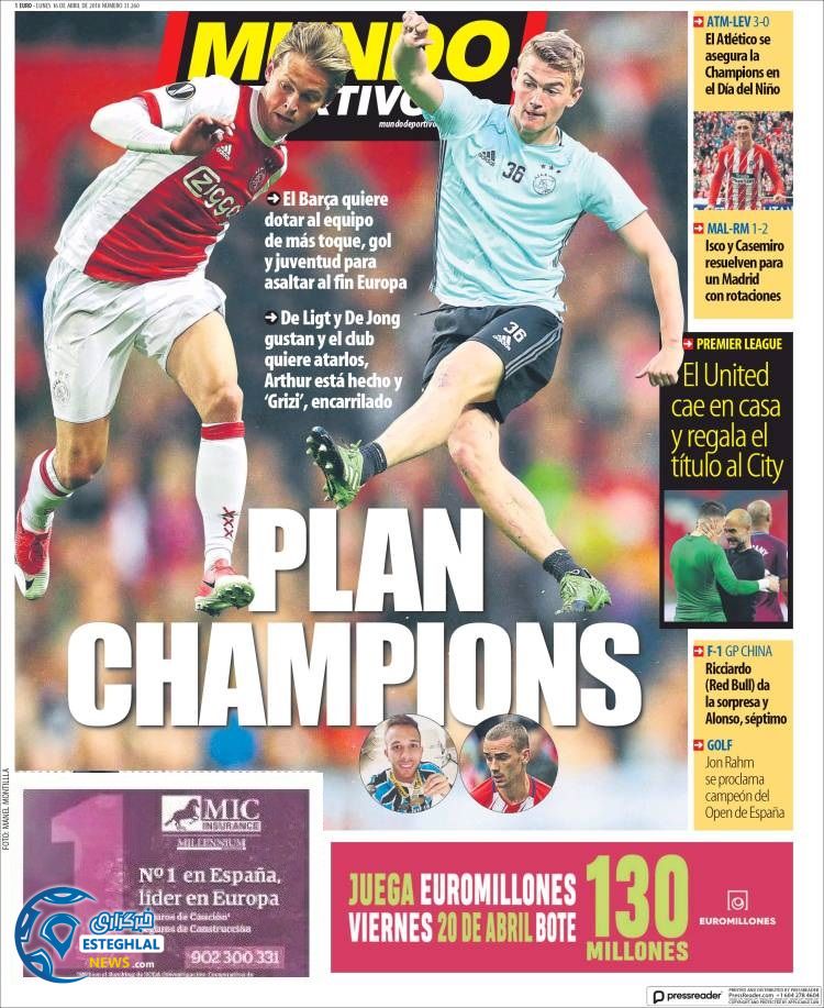 روزنامه ورزشی موندو دپورتیوو دوشنبه 27 فروردین 1397