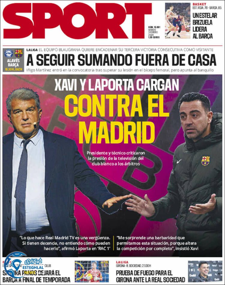 روزنامه ورزشی  اسپورت شنبه 14 بهمن 1402 