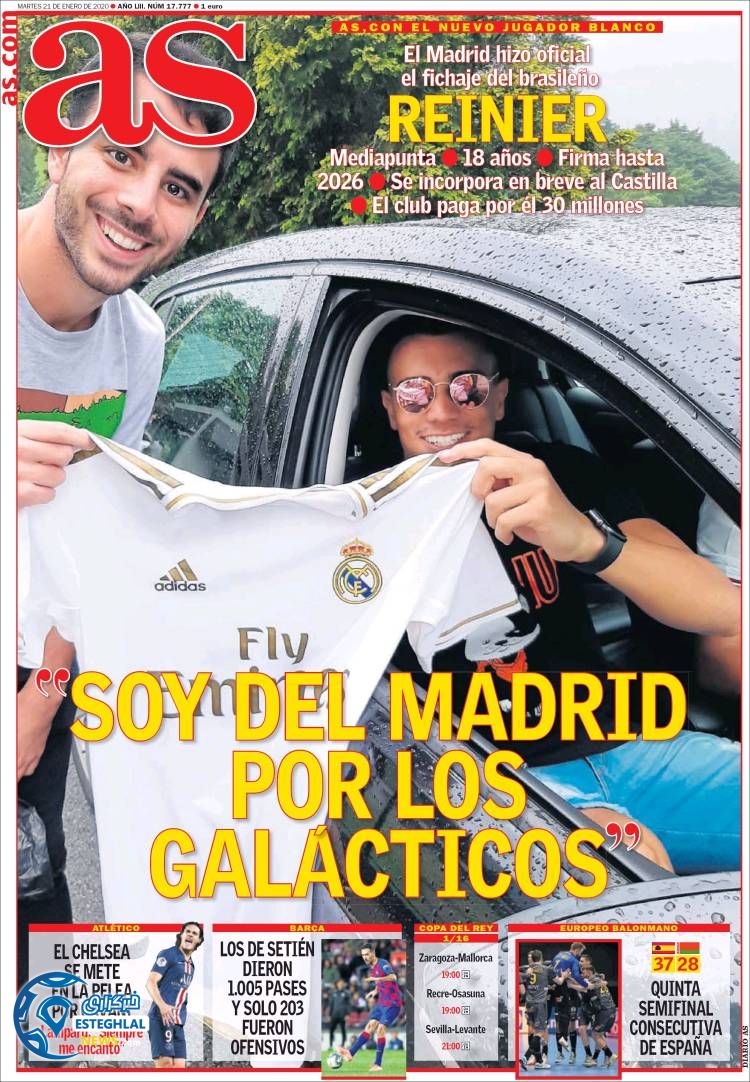 روزنامه ورزشی آاس سه شنبه 1 بهمن 1398